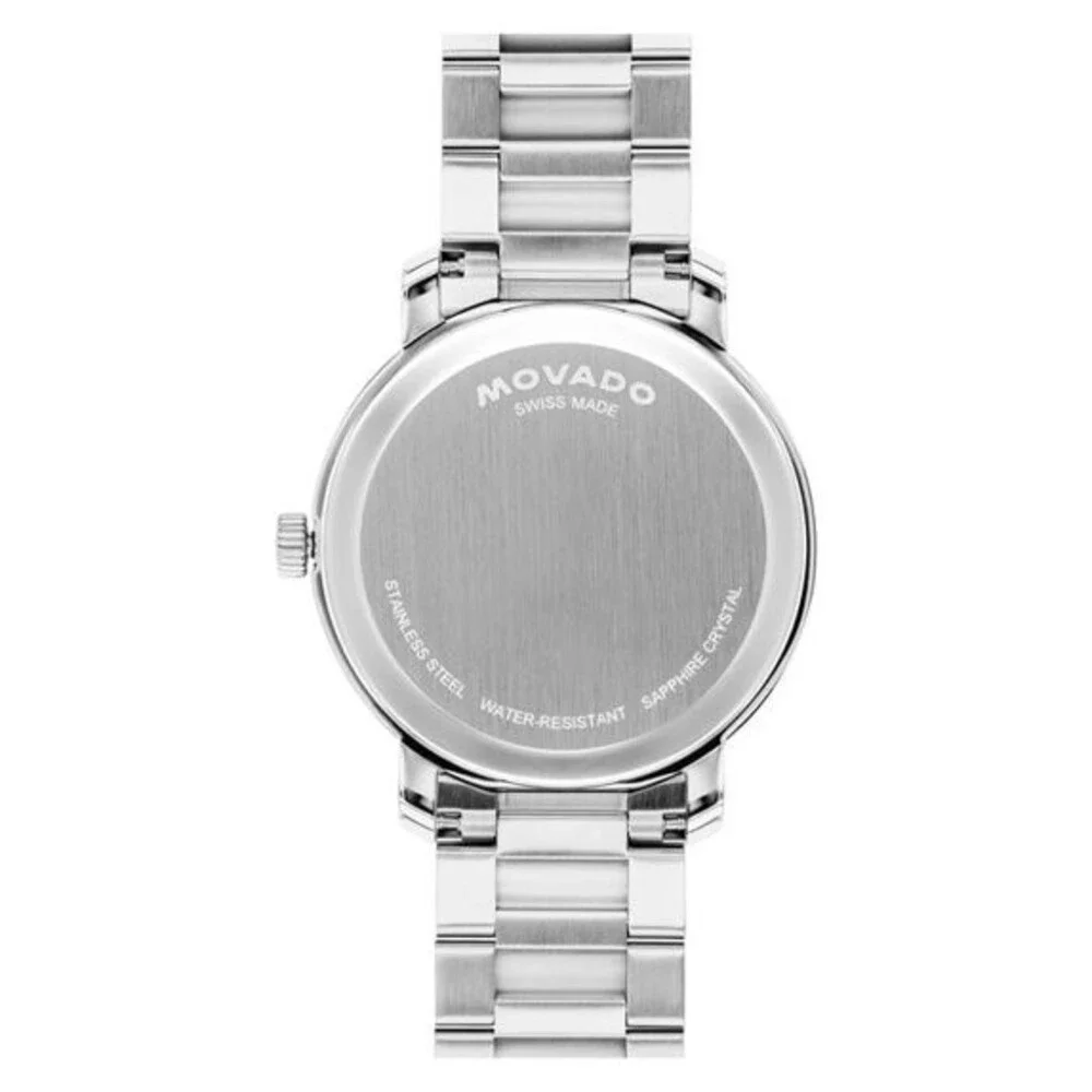 MOVADO INSIGNIA 0608078 GOLD DIAL SILVER BRACELET 39MM STAINLESS STEEL MEN WATCH